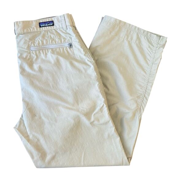 Patagonia Men’s 100% Nylon Pants Hike Fish Camp Outdoor Khaki Size 34” x 29” - Picture 1 of 10